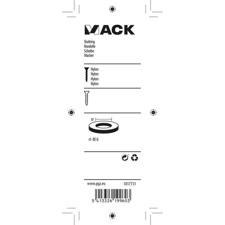 Load image into Gallery viewer, Mack 1017731 - sluitring nylon 9 st m6 | 10 stuks
