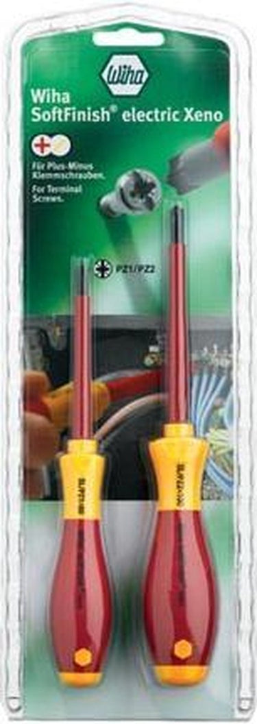 Wiha sb328s2 schroevendraaierset softfinish electric plusmin pozidriv 2-delig - 32282