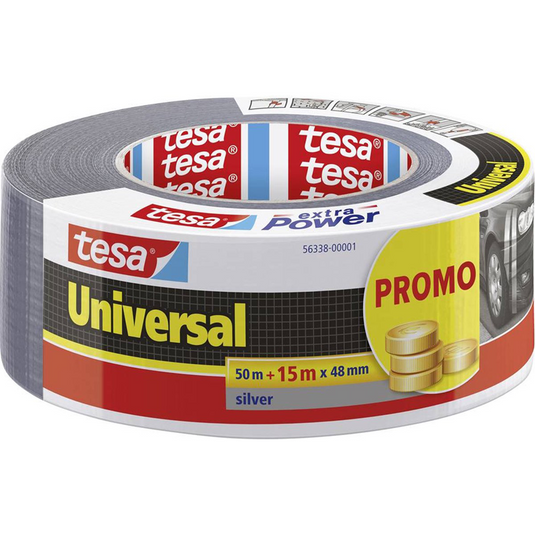 Tesa universal 56338-00001-01 textieltape zilver (l x b) 65 m x 48 mm 1 stuk(s)