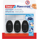 Tesa 1072301 - powerstrips ovaal haken s zwart, 1kg | 6 stuks