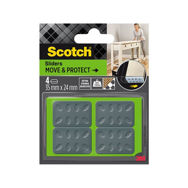 3m 1070700 - scotch® move protect sliderszelfklevend grijs 35mm x 24mm | 7 stuks