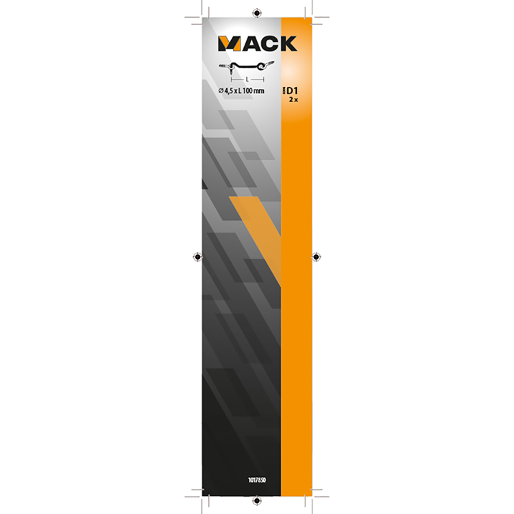 Load image into Gallery viewer, Mack 1017850 - windhaak staal verzinkt 2 st 4,5 x 100 mm | 5 stuks
