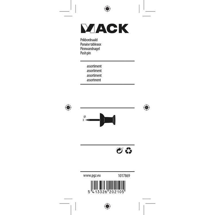 Load image into Gallery viewer, Mack 1017869 - prikbordnaald staal + kunststof 30 st | 5 stuks
