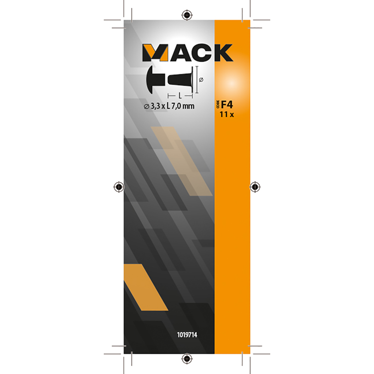 Load image into Gallery viewer, Mack 1019714 - klinknagel messing 11 st 3,3 x 7,0mm | 10 stuks
