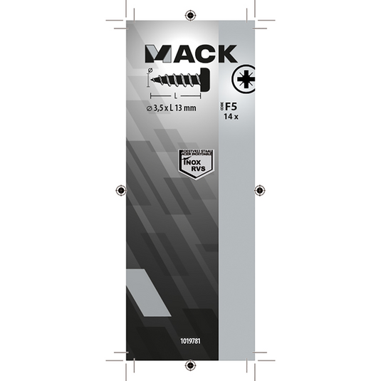 Mack 1019781 - zelftappende schroef cyl.kop a2 14 st 3,5 x 13 mm | 10 stuks