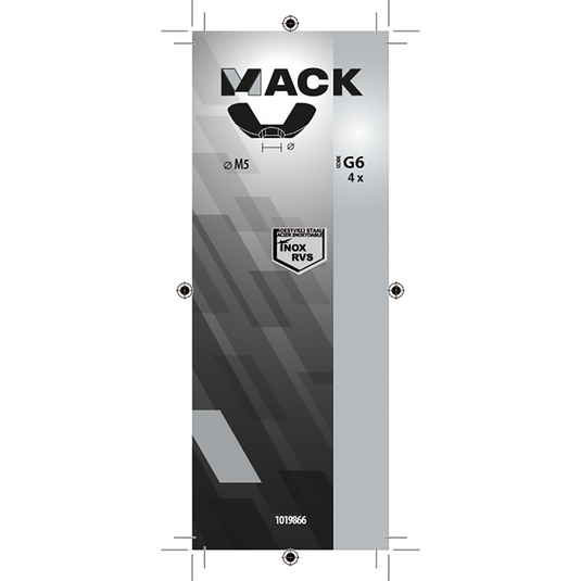Mack 1019866 - vleugelmoer inox a2 4 st m5 | 10 stuks