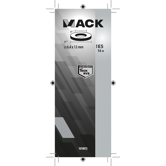 Mack 1019872 - sluitring inox a2 16 st m6 | 10 stuks