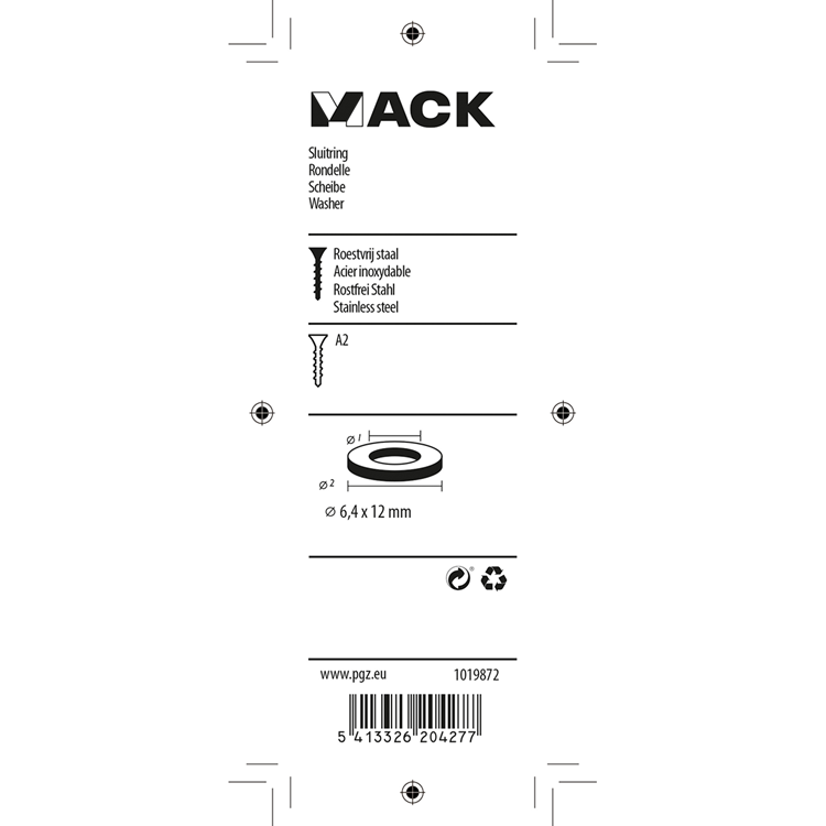 Load image into Gallery viewer, Mack 1019872 - sluitring inox a2 16 st m6 | 10 stuks
