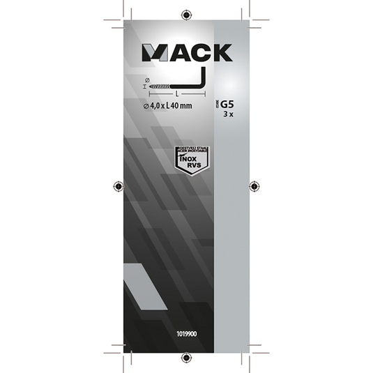 Mack 1019900 - schroefduim roestvrijstaal 3 st 4,0x40 mm | 10 stuks