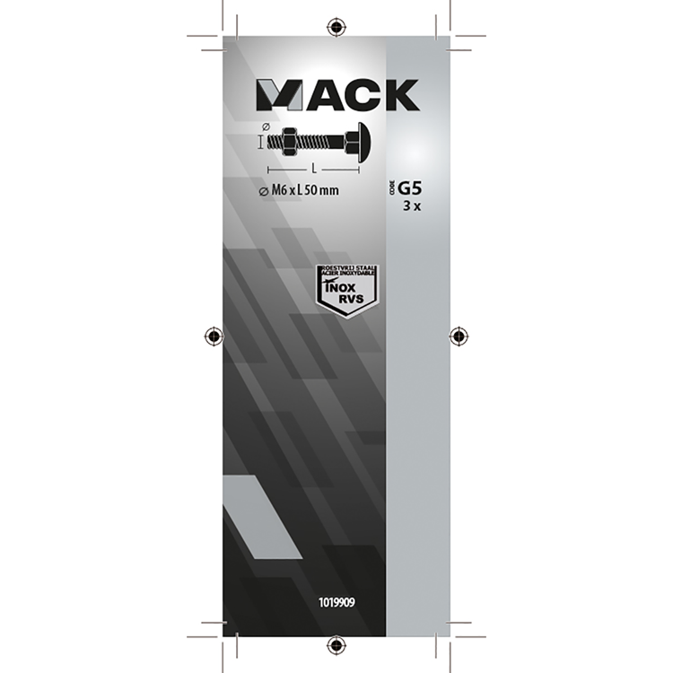 Load image into Gallery viewer, Mack 1019909 - houtbout + moer roestvrijstaal 3 st m6 x 50 mm | 10 stuks
