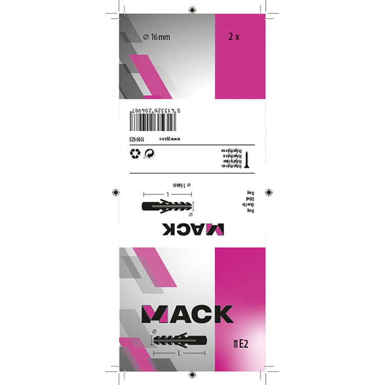 Load image into Gallery viewer, Mack 1019923 - plug polyethyleen 2 st 16mm | 5 stuks
