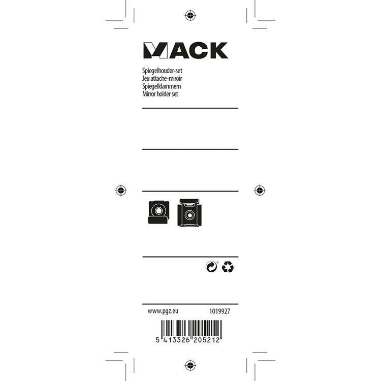 Load image into Gallery viewer, Mack 1019927 - spiegelhouder-set 1 st | 5 stuks
