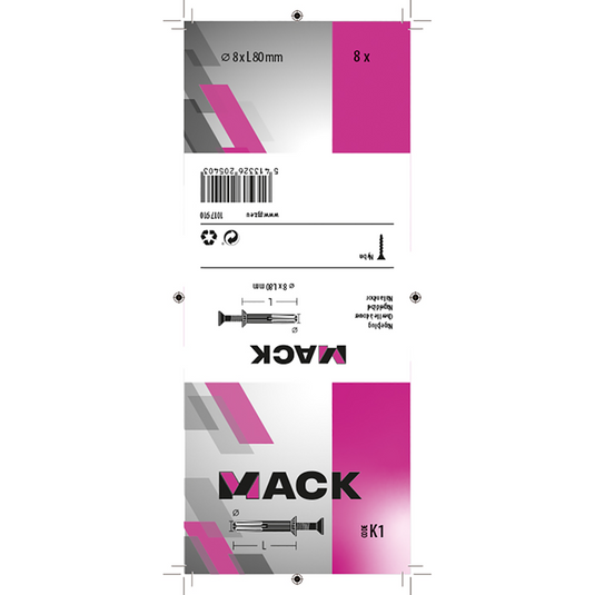 Mack 1017910 - nylon nagelplug polyamide 8 st 8 x 80 mm | 5 stuks