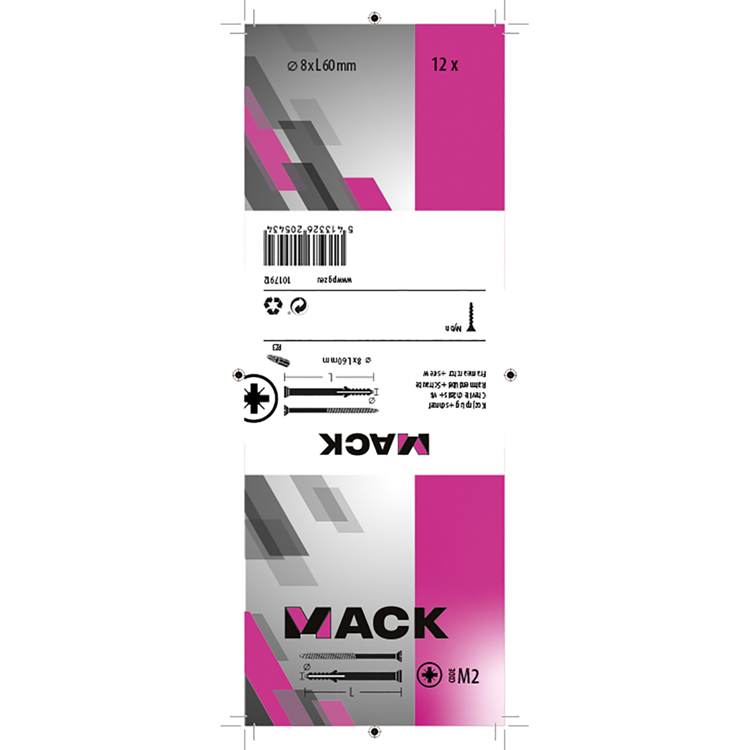 Load image into Gallery viewer, Mack 1017912 - kozijnplug met schroef polyamide 12 st 8 x 60 mm | 5 stuks
