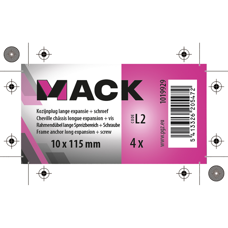 Load image into Gallery viewer, Mack 1019929 - kozijnplug lange exp. polyam. + schr.4st 10 x 115 mm | 5 stuks
