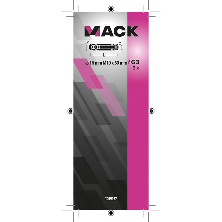 Afbeelding laden in galerijviewer, Mack 1019957 - keilbouthuls verzinkt 2 st m10 x 60 mm | 5 stuks
