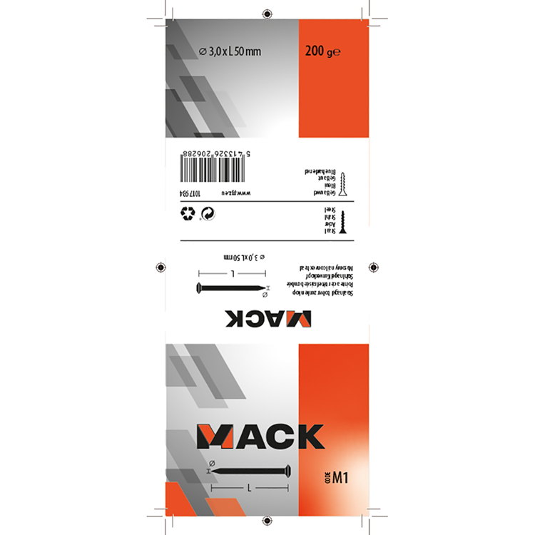 Load image into Gallery viewer, Mack 1017934 - staalnagel bvk staal geblauwd 200 gr 3,0 x 50 mm | 5 stuks
