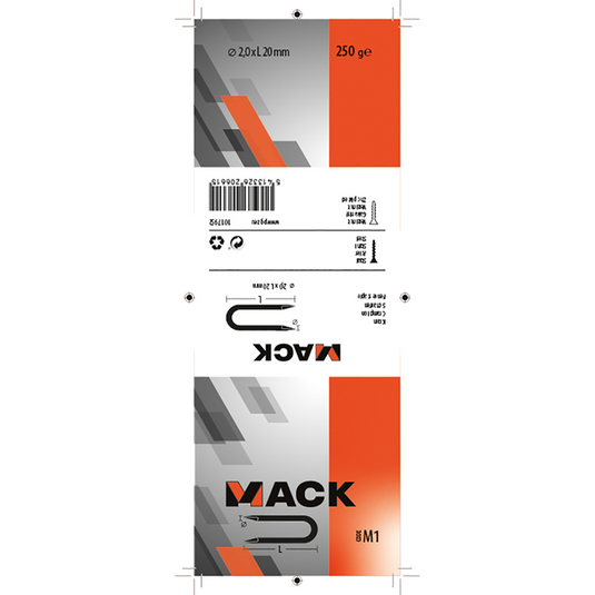 Mack 1017952 - kram staal verzinkt 250 gr 2,0 x 20 mm | 5 stuks