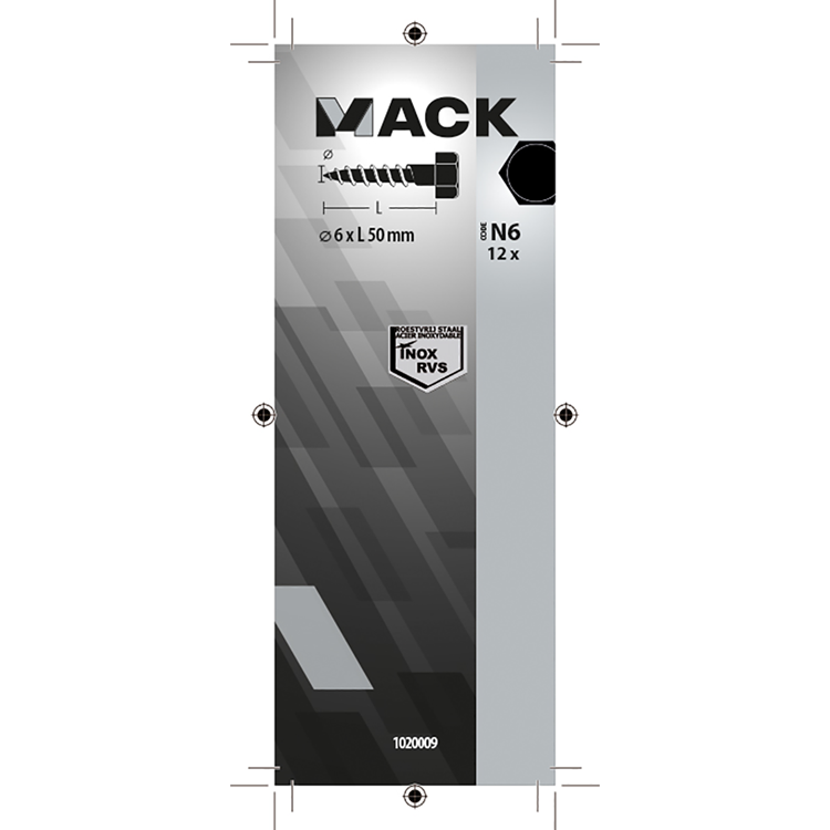 Load image into Gallery viewer, Mack 1020009 - houtdraadbout roestvrijstaal 12 st 6 x 50 mm | 5 stuks
