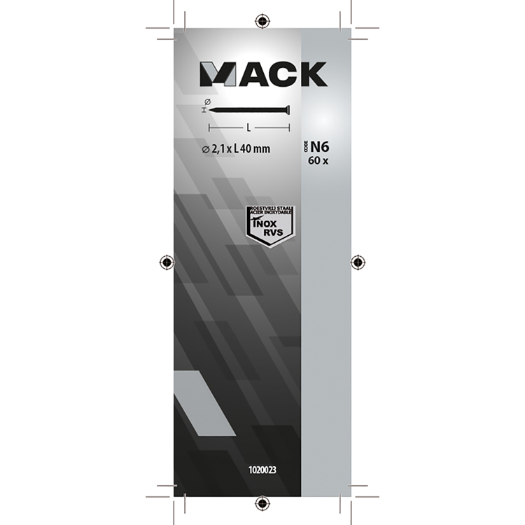 Load image into Gallery viewer, Mack 1020023 - nagel platte kop inox a2 60 st 2,1 x 40 mm | 5 stuks

