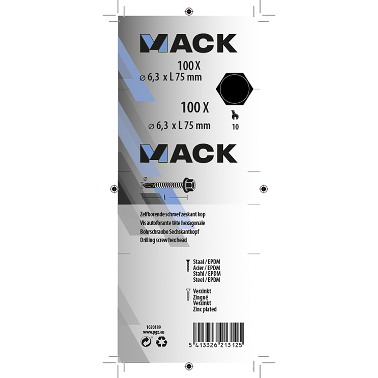 Load image into Gallery viewer, Mack 1020189 - zelfbor.schroef zeskt kop epdm-vz 100st 6,3 x 75 mm | 1 stuks
