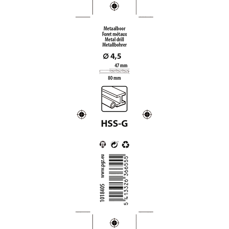 Load image into Gallery viewer, Mack 1018405 - metaalboor hss g din 338 ø 4,5 x 80 mm | 5 stuks
