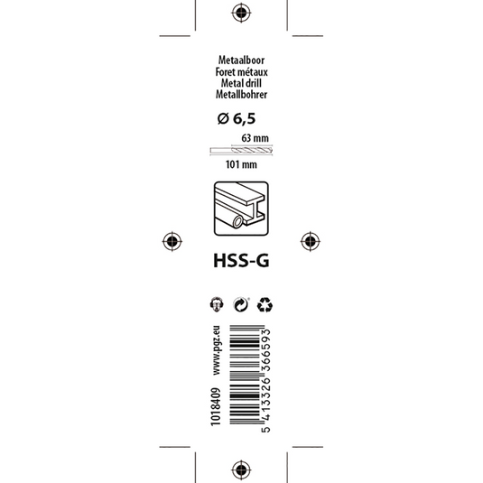 Mack 1018409 - metaalboor hss g din 338 ø 6,5 x 101 mm | 5 stuks