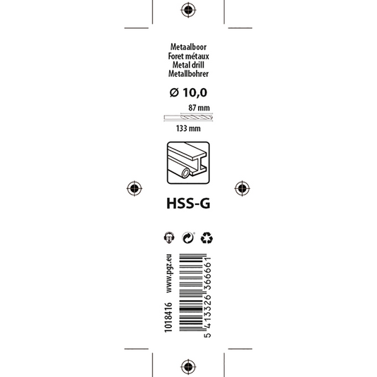 Mack 1018416 - metaalboor hss g din 338 ø 10,0 x 133 mm | 5 stuks