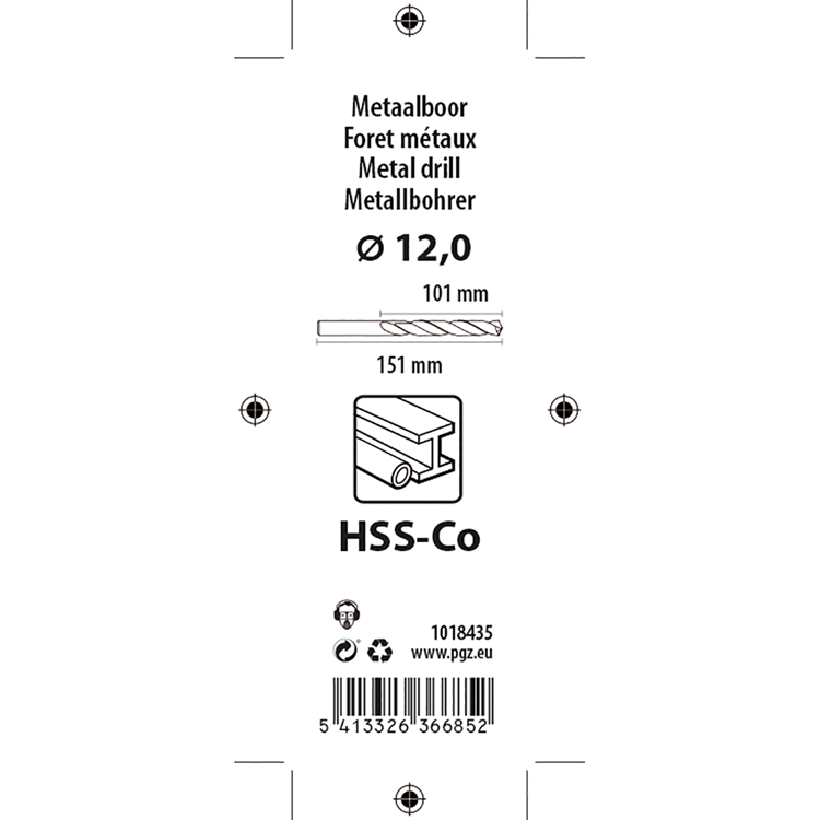 Load image into Gallery viewer, Mack 1018435 - metaalboor hss co5% din 338 ø 12,0 x 151 mm | 5 stuks
