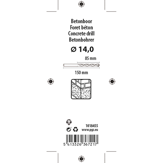 Mack 1018455 - betonboor din 8039 ø 14,0 x 150 mm | 5 stuks