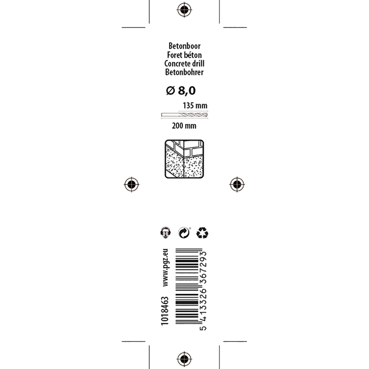 Load image into Gallery viewer, Mack 1018463 - betonboor din 8039 ø 8,0 x 200 mm | 5 stuks
