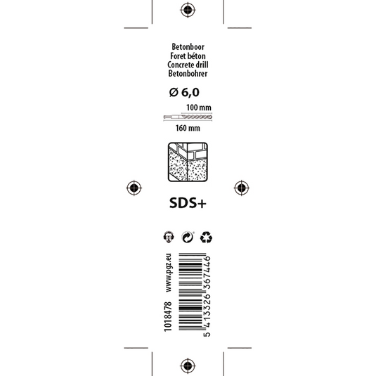 Mack 1018478 - hamerboor sds + ø 6,0 x 160 mm | 5 stuks