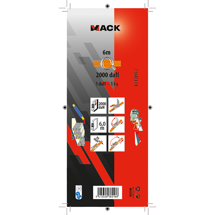 Load image into Gallery viewer, Mack 1023388 - spangordel pe, ratelspanner 35mm-6m max 2000kg | 5 stuks
