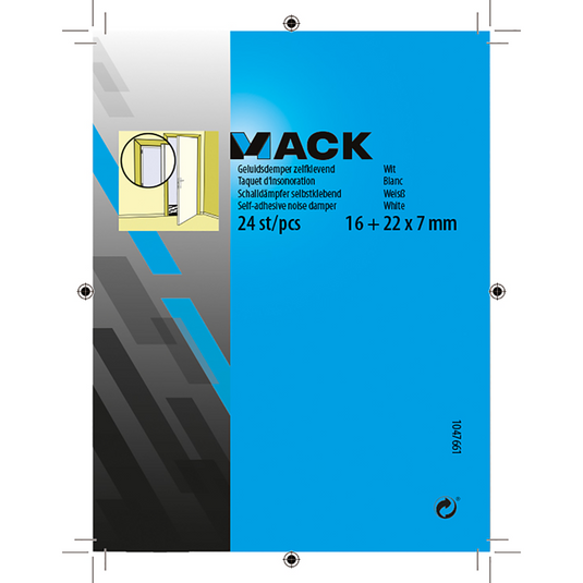Mack 1047661 - geluidsdemper zelfklevend wit 16 + 22 x 7 mm 24 st pcs | 12 stuks