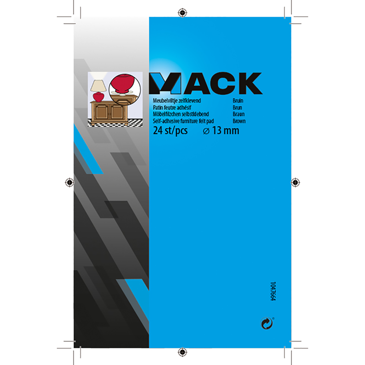 Load image into Gallery viewer, Mack 1047664 - meubelviltje zelfklevend bruin ø 13 mm 24 st pcs | 12 stuks
