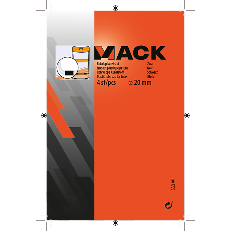 Load image into Gallery viewer, Mack 1047775 - buisdop kunststof zwart ø 20 mm 4 st pcs | 6 stuks

