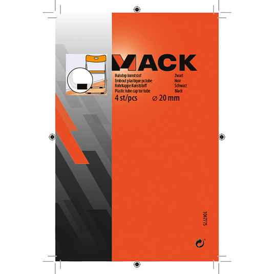 Mack 1047775 - buisdop kunststof zwart ø 20 mm 4 st pcs | 6 stuks