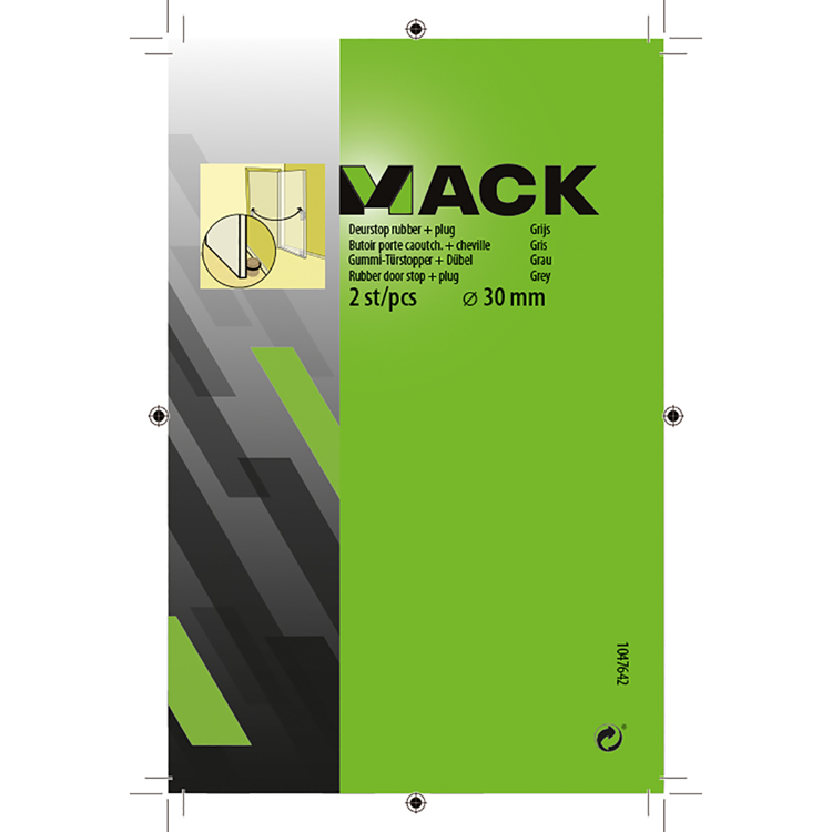 Load image into Gallery viewer, Mack 1047642 - deurstop rubber + plug grijs ø 30 mm 2 st pcs | 6 stuks
