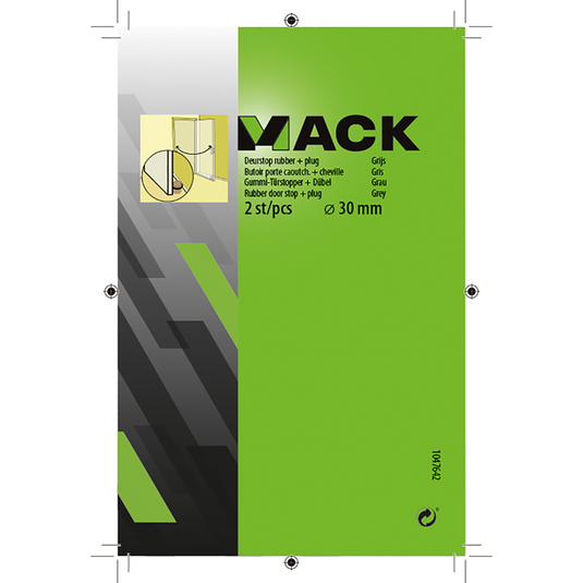 Mack 1047642 - deurstop rubber + plug grijs ø 30 mm 2 st pcs | 6 stuks