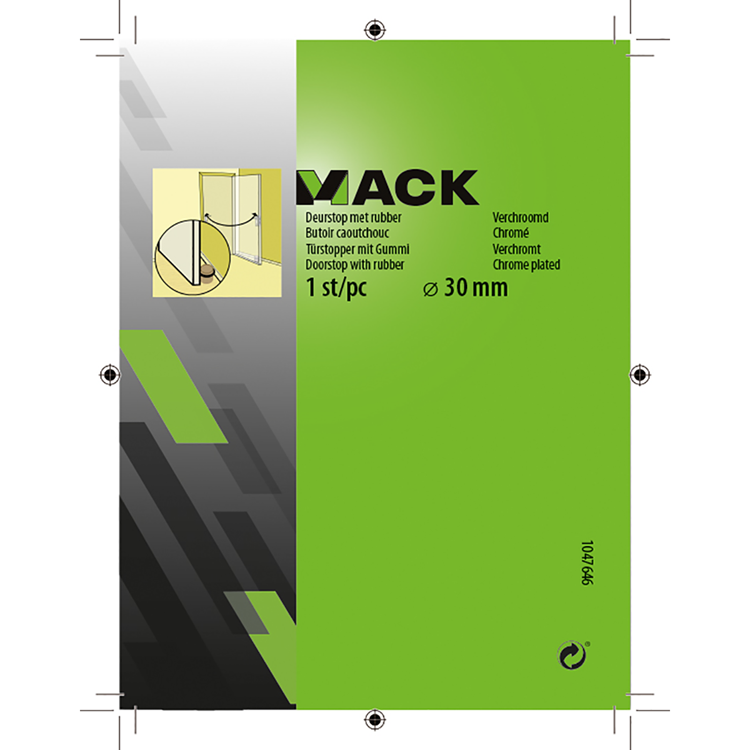 Load image into Gallery viewer, Mack 1047646 - deurstop met rubber verchroomd ø 30 mm 1 st pc | 6 stuks
