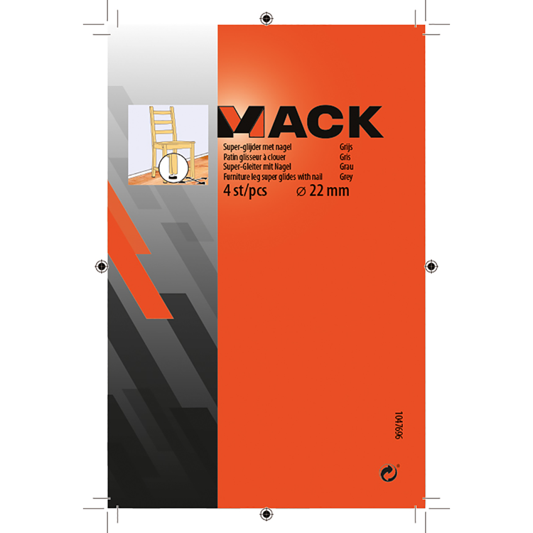 Load image into Gallery viewer, Mack 1047696 - super-glijder met nagel grijs ø 22 mm 4 st pcs | 6 stuks
