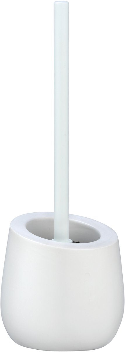 Wenko toiletborstelhouder badi mat wit keramiek met siliconen borstelkop - toiletborstel met houder - wc borstel met houder vrijstaand