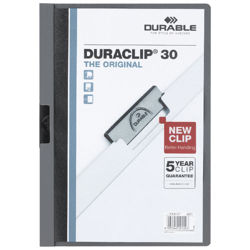 Klemmap duraclip durable 2200 a4 220x307 antraciet