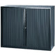 Roldeurkast gelast laag staal kunststof 120x43x103cm zwart