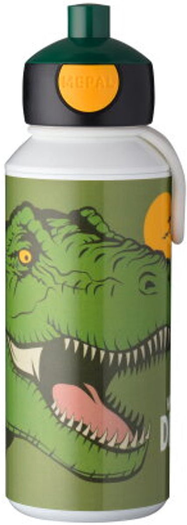 Mepal pop-up drinkfles campus - 400 ml - sluit goed af - drinkbeker voor kinderen - dino