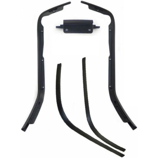 Edge sierstripset beenschild en treeplank vespa primavera, sprint 5 delig zwart metallic