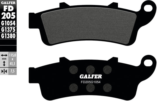 Galfer remblokken fd205 brake pad fd205 g1054 organic standard