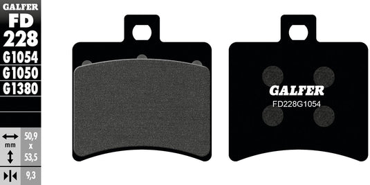 Galfer remblokken fd228 brake pad fd228 g1054 organic standard