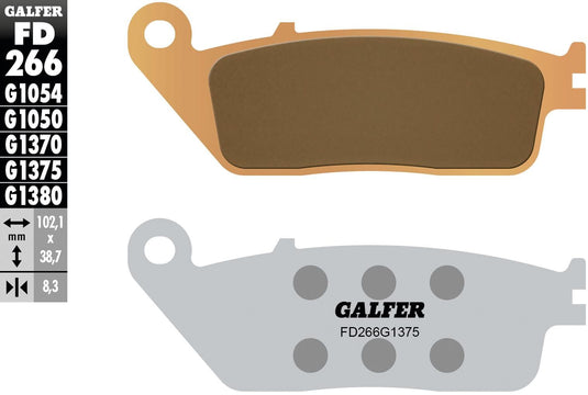 Galfer remblokken fd266 brake pad fd266 g1375 sint. metal st. sp.