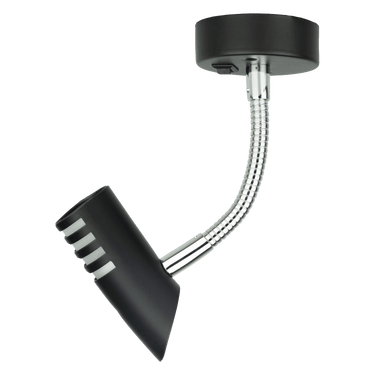 Sao flexibele led spot met schakelaar - zwart